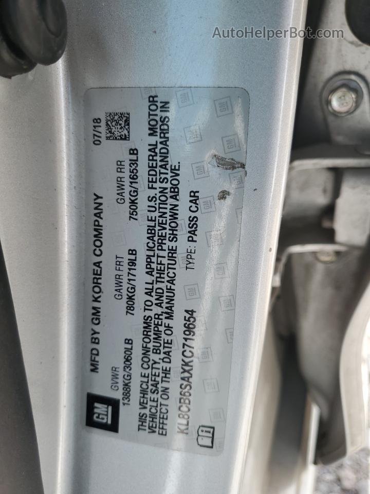 2019 Chevrolet Spark Ls Silver vin: KL8CB6SAXKC719654
