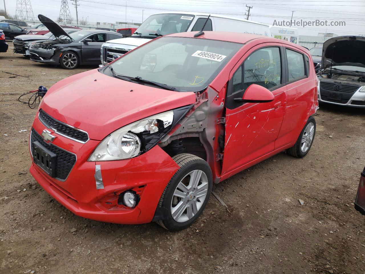 2013 Chevrolet Spark 1lt Red vin: KL8CD6S91DC592165