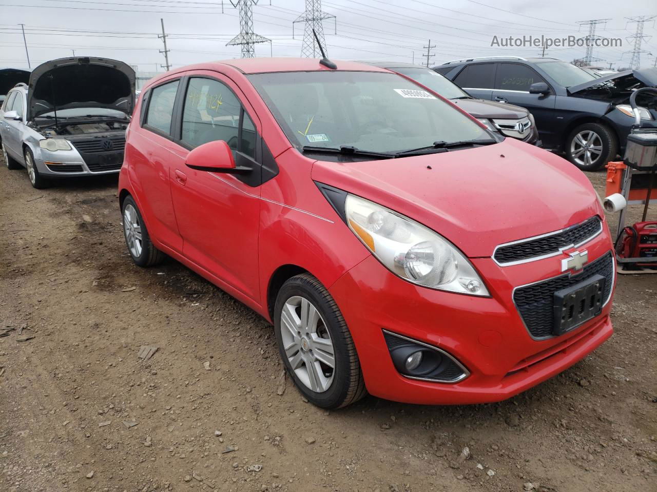 2013 Chevrolet Spark 1lt Red vin: KL8CD6S91DC592165