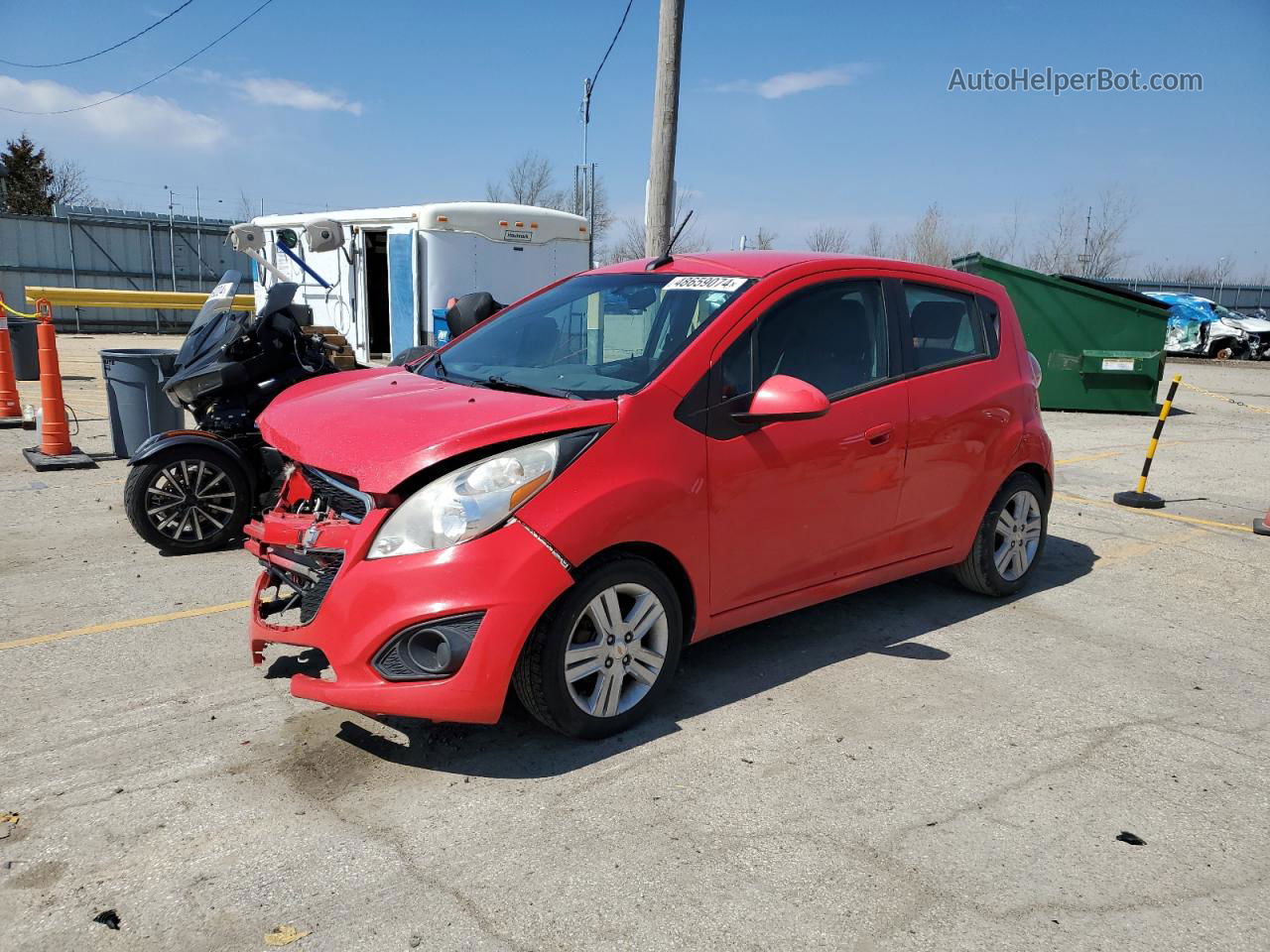 2013 Chevrolet Spark 1lt Red vin: KL8CD6S92DC509147