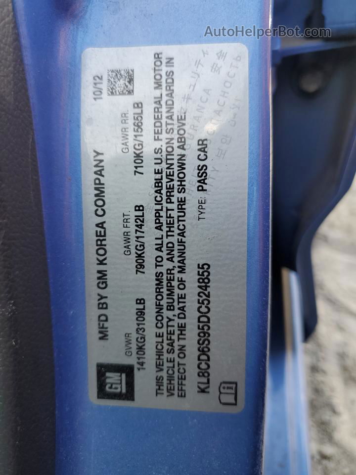 2013 Chevrolet Spark 1lt Синий vin: KL8CD6S95DC524855