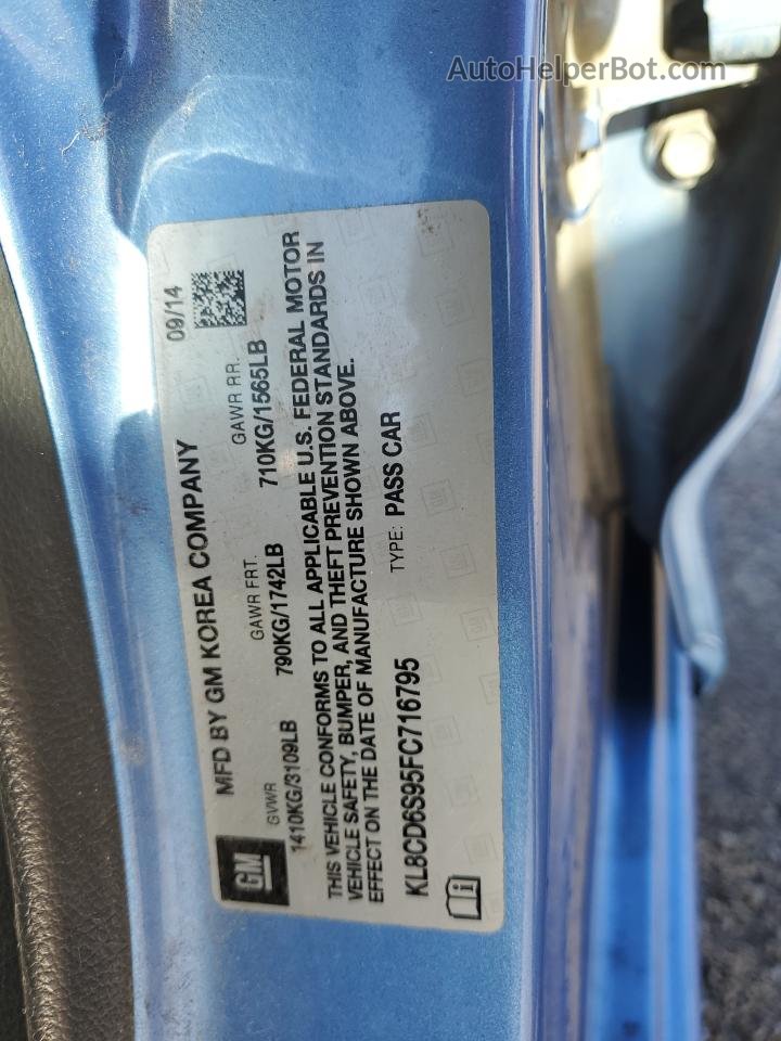 2015 Chevrolet Spark 1lt Синий vin: KL8CD6S95FC716795