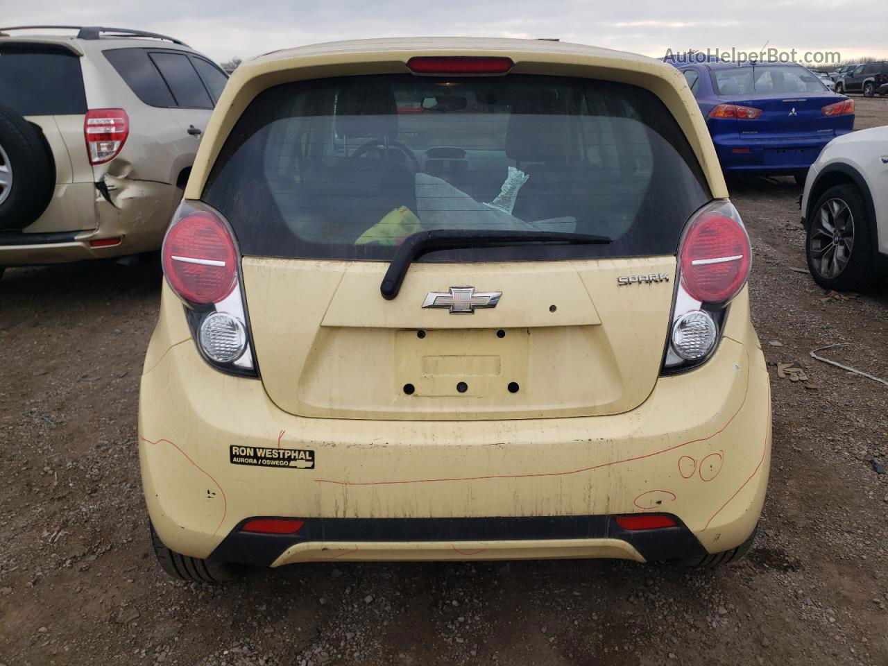 2013 Chevrolet Spark 1lt Yellow vin: KL8CD6S98DC589943