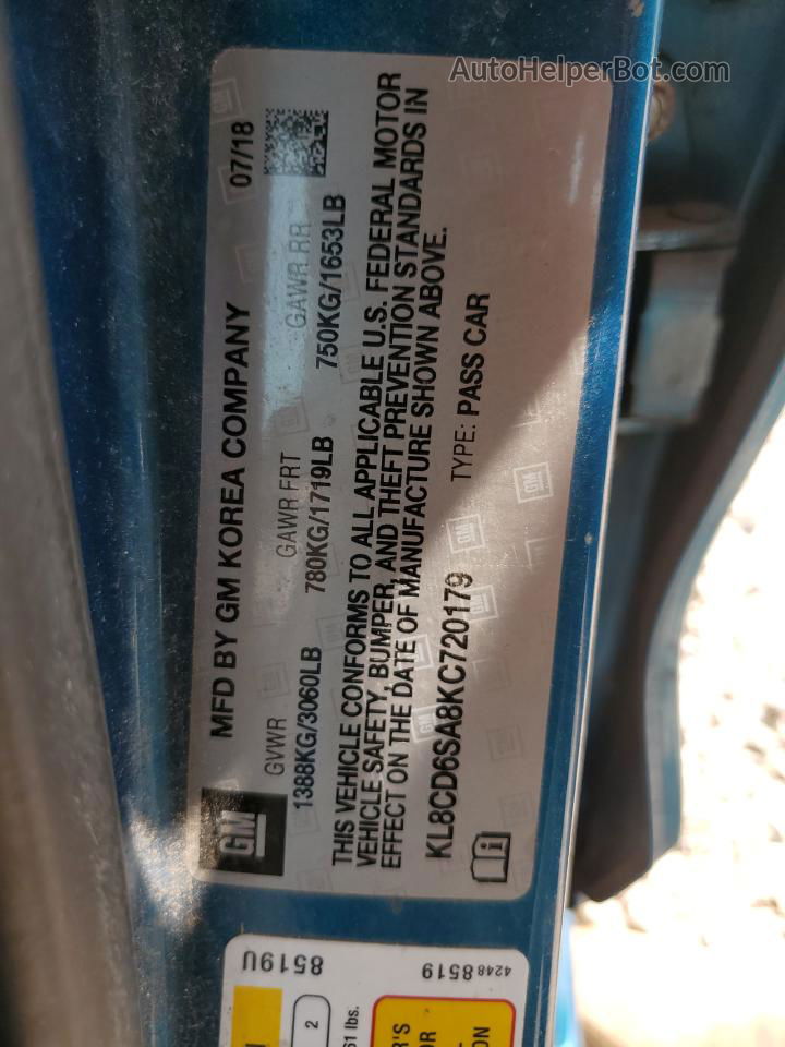 2019 Chevrolet Spark 1lt Синий vin: KL8CD6SA8KC720179
