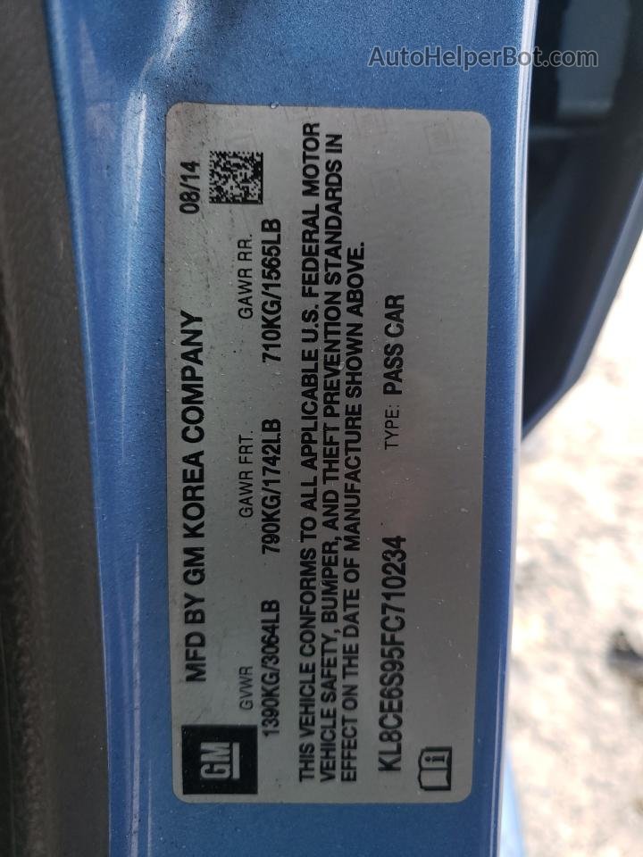 2015 Chevrolet Spark 2lt Синий vin: KL8CE6S95FC710234
