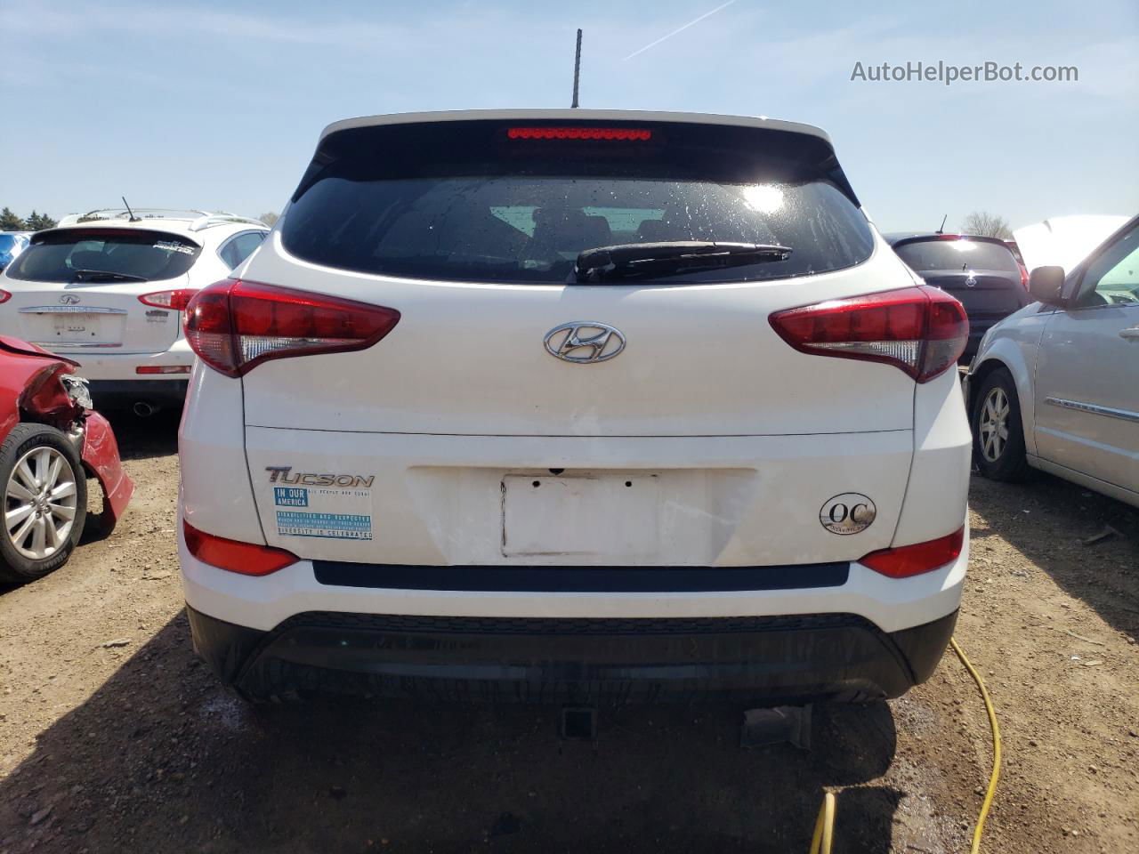 2016 Hyundai Tucson Se White vin: KM8J23A42GU156878