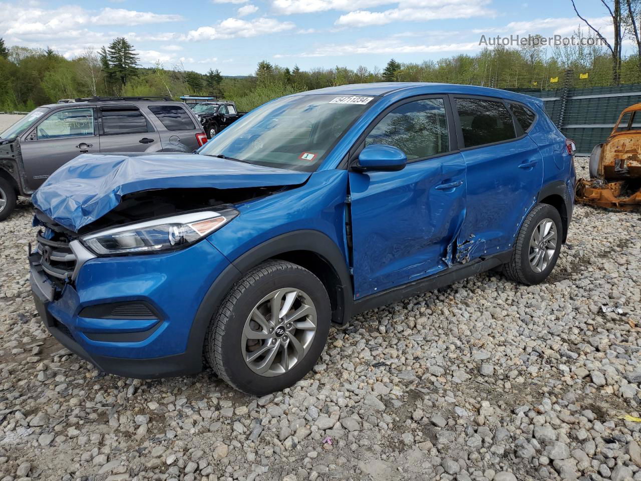 2018 Hyundai Tucson Se Синий vin: KM8J2CA44JU776106