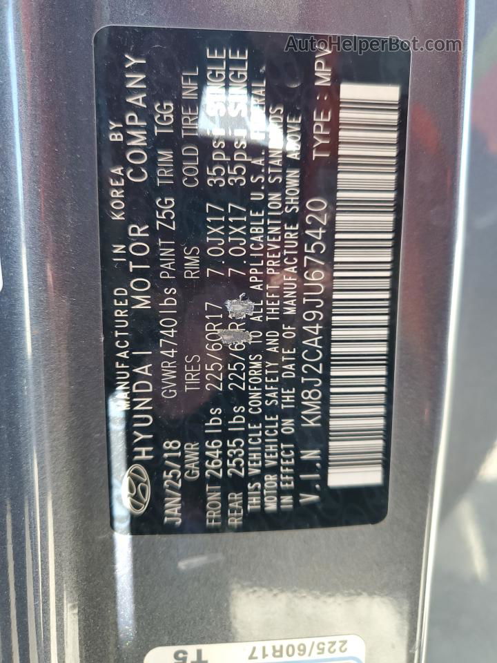 2018 Hyundai Tucson Se Silver vin: KM8J2CA49JU675420