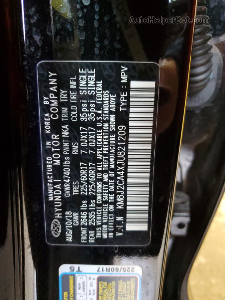 2018 Hyundai Tucson Se Black vin: KM8J2CA4XJU821209