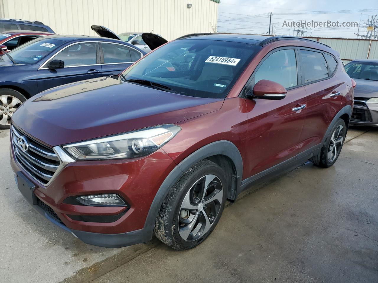 2016 Hyundai Tucson Limited Burgundy vin: KM8J33A21GU101883