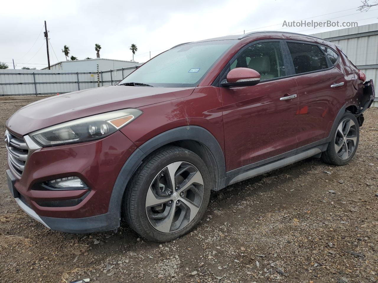 2017 Hyundai Tucson Limited Burgundy vin: KM8J33A21HU367115