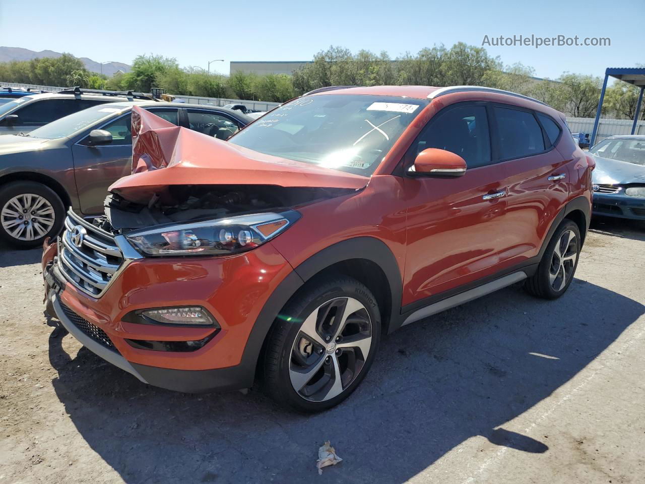 2017 Hyundai Tucson Limited Оранжевый vin: KM8J33A21HU451922