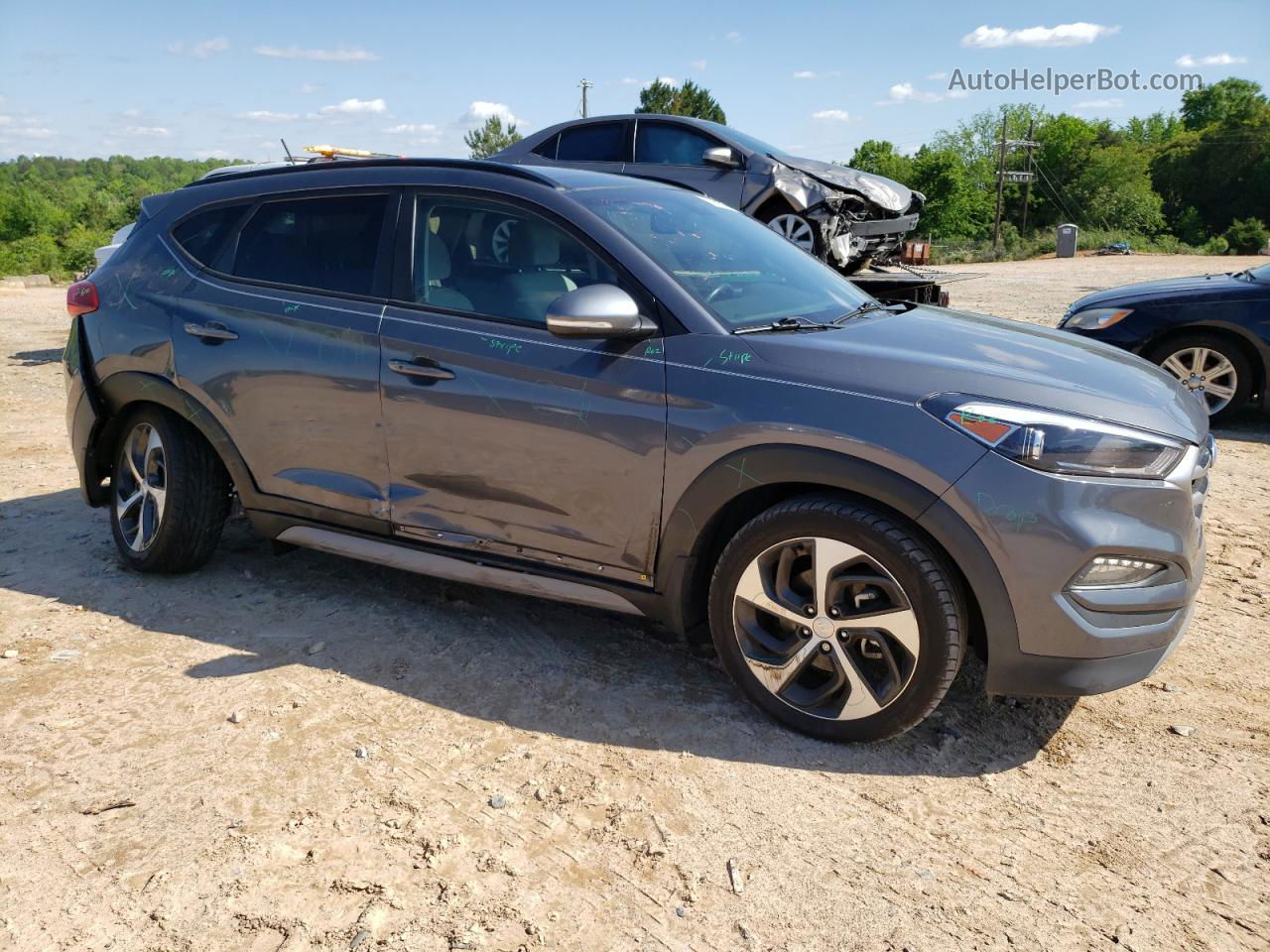 2017 Hyundai Tucson Limited Gray vin: KM8J33A22HU575519