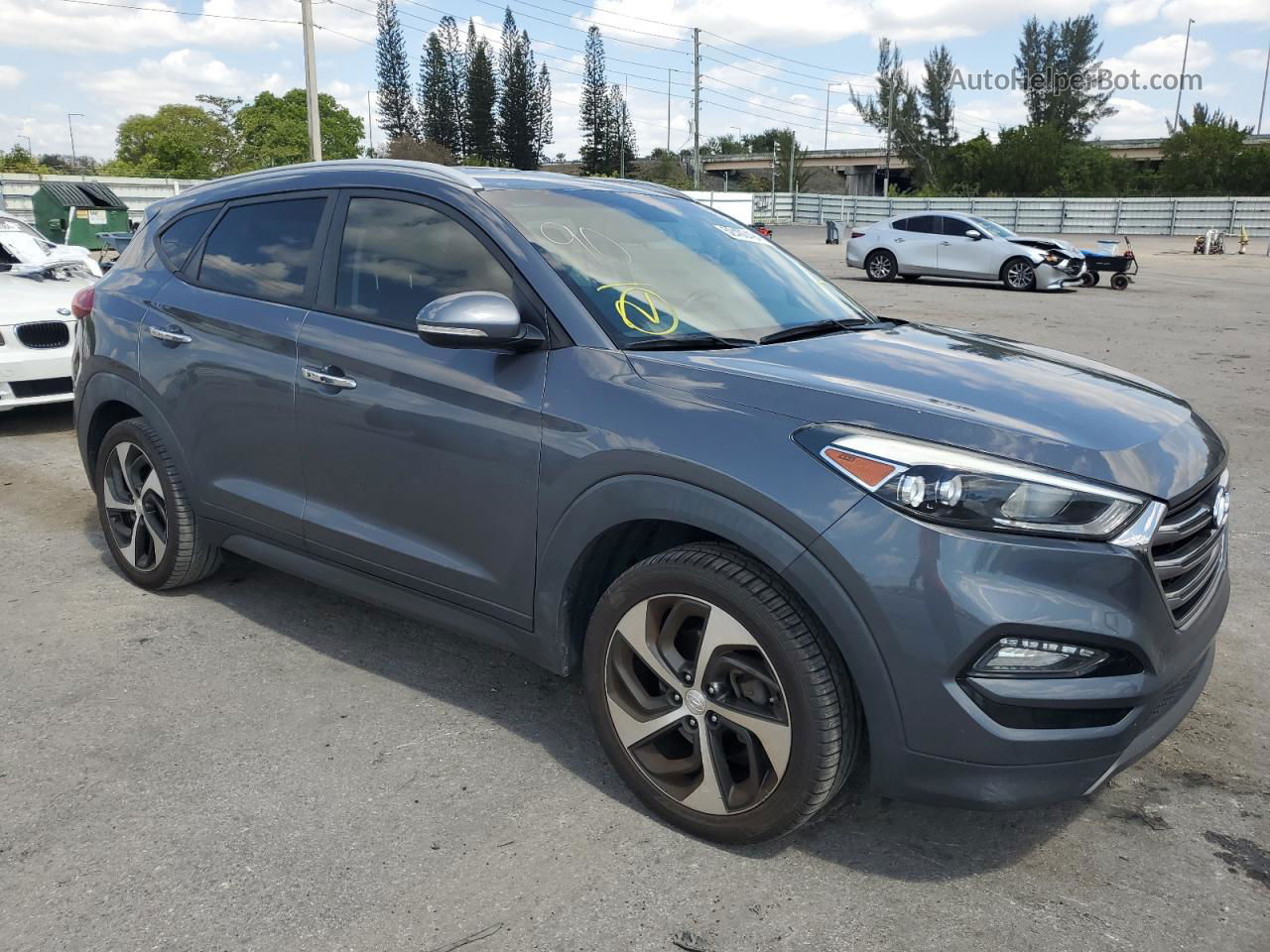 2016 Hyundai Tucson Limited Серый vin: KM8J33A23GU222723