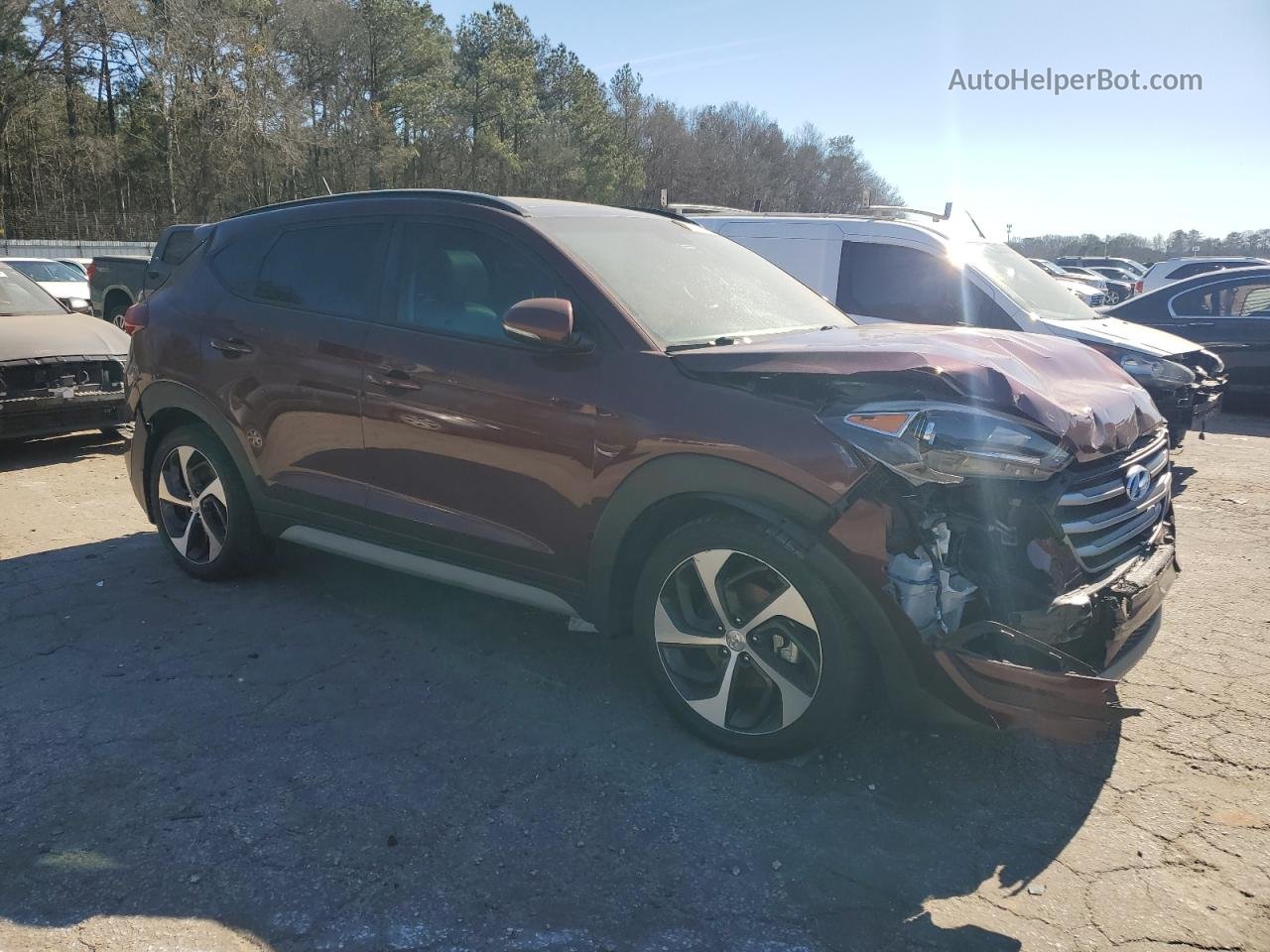 2017 Hyundai Tucson Limited Бордовый vin: KM8J33A23HU563802