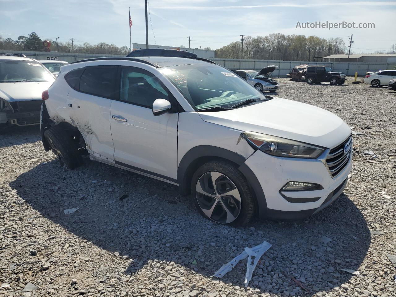 2017 Hyundai Tucson Limited White vin: KM8J33A25HU376531