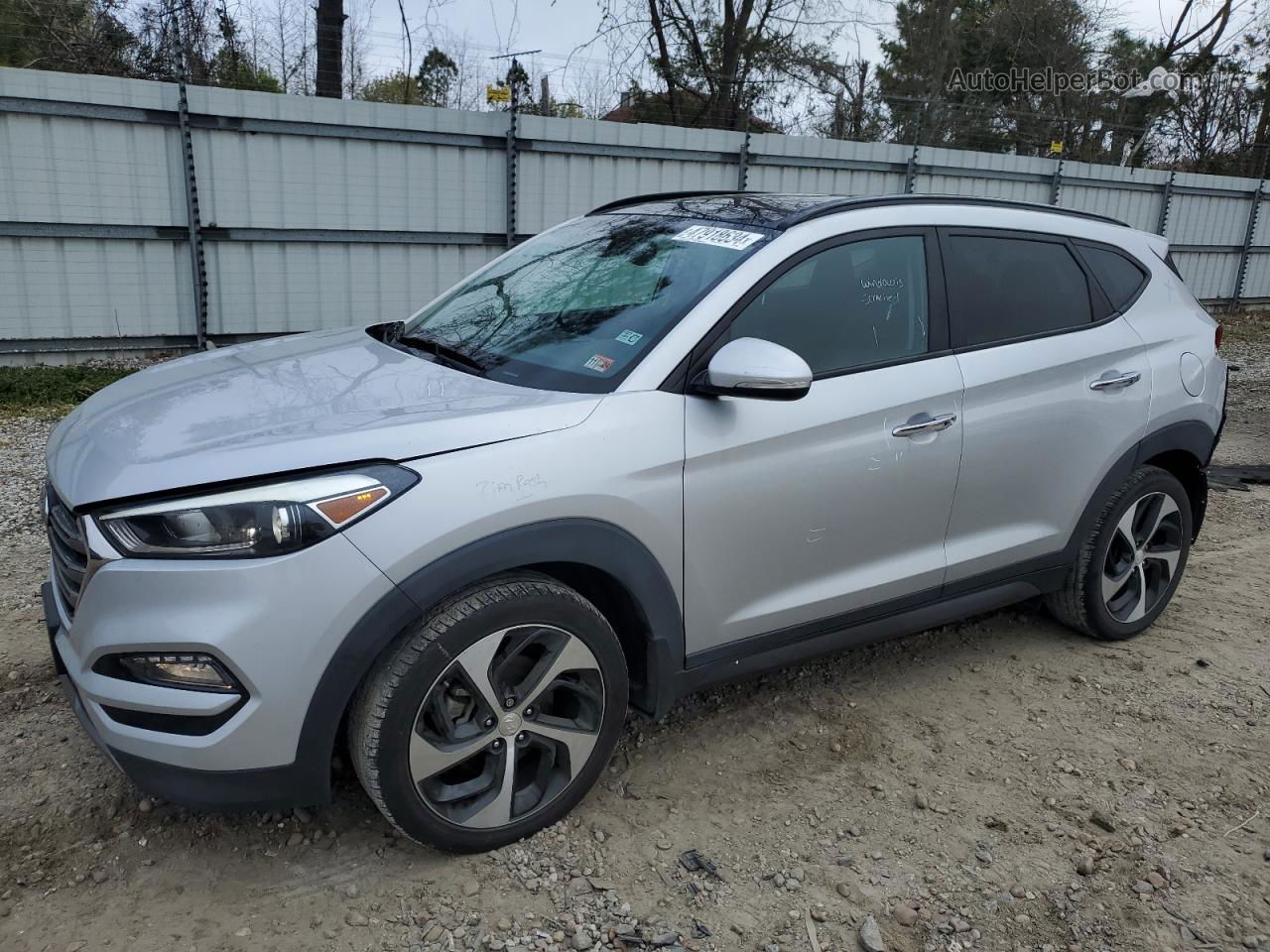 2016 Hyundai Tucson Limited Silver vin: KM8J33A27GU222899