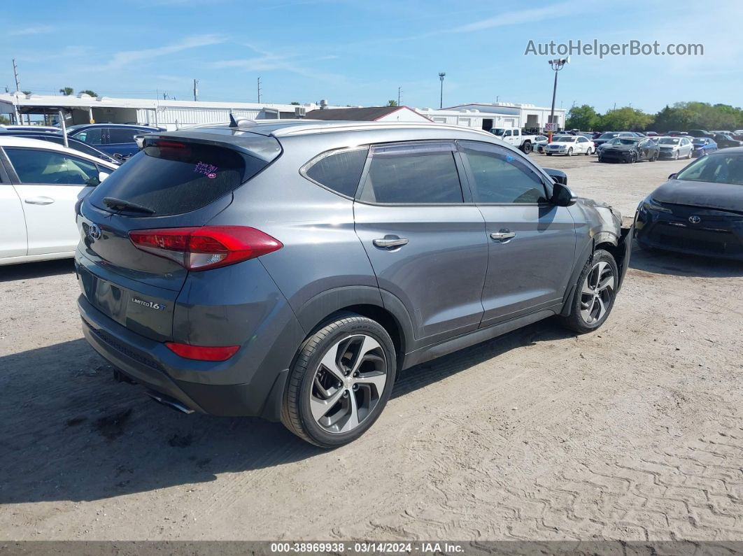 2016 Hyundai Tucson Limited Gray vin: KM8J33A28GU024476