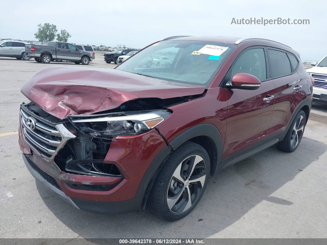 2016 Hyundai Tucson Limited Темно-бордовый vin: KM8J33A28GU222698