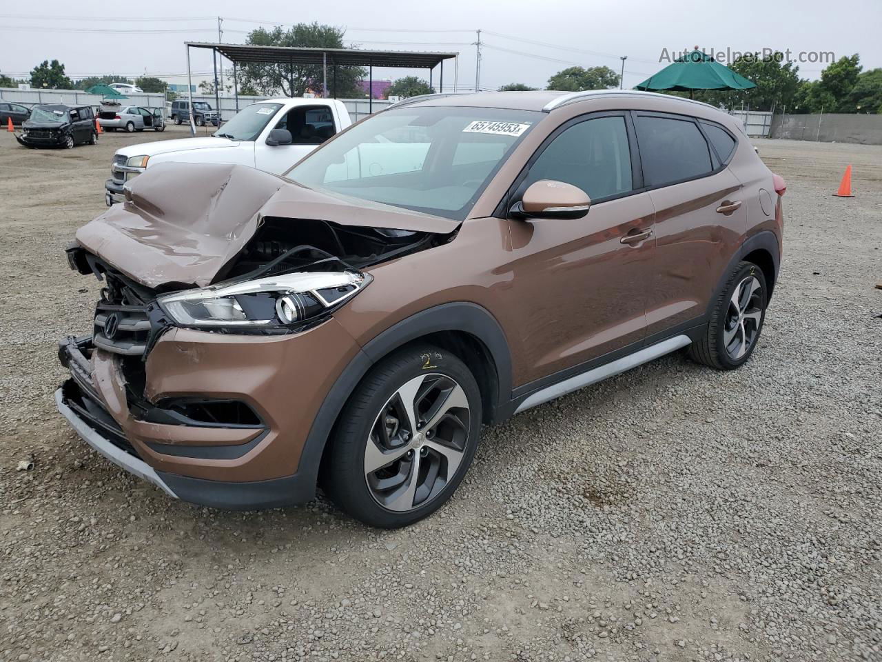 2017 Hyundai Tucson Limited Brown vin: KM8J33A28HU535607