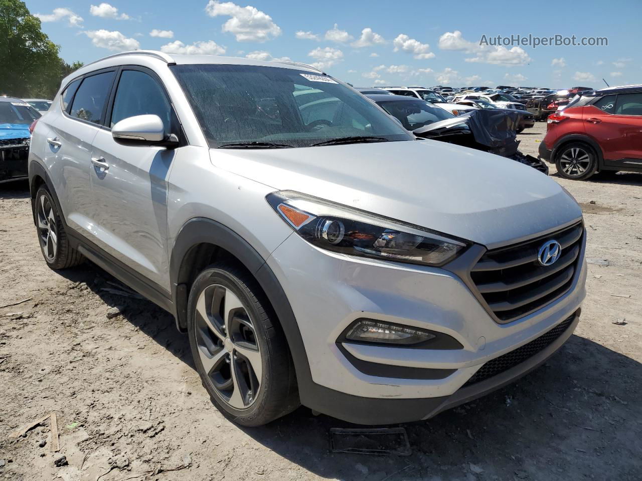 2016 Hyundai Tucson Limited Серебряный vin: KM8J33A29GU162639