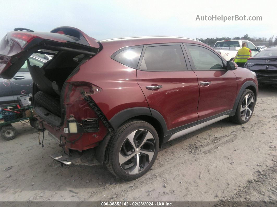 2018 Hyundai Tucson Limited Burgundy vin: KM8J33A29JU787386