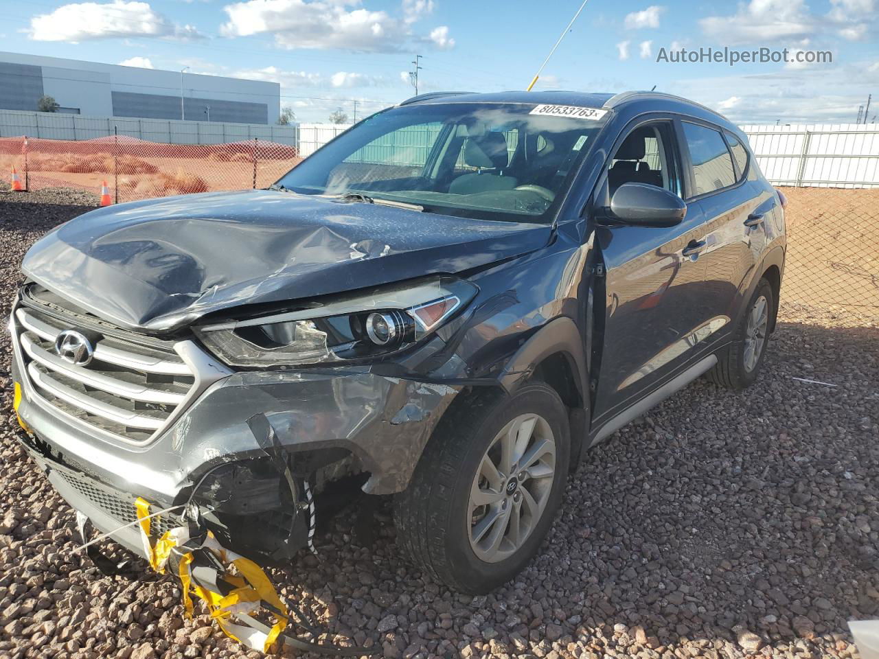 2017 Hyundai Tucson Limited Gray vin: KM8J33A42HU424696