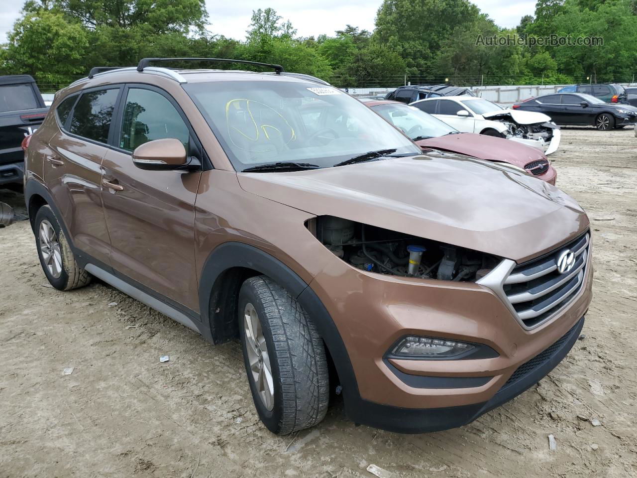 2017 Hyundai Tucson Limited Желто-коричневый vin: KM8J33A43HU422410