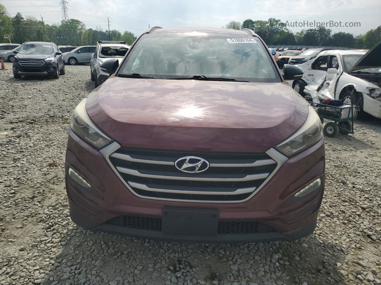 2017 Hyundai Tucson Limited Красный vin: KM8J33A44HU421279