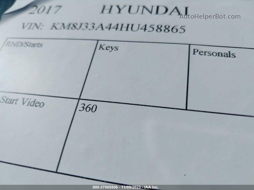 2017 Hyundai Tucson Se Черный vin: KM8J33A44HU458865