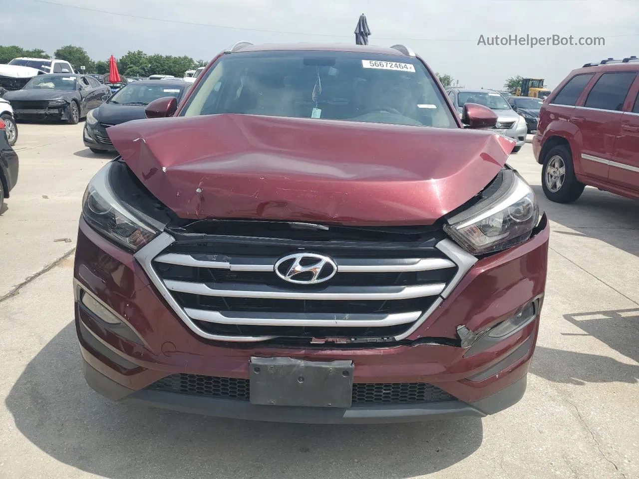 2017 Hyundai Tucson Limited Burgundy vin: KM8J33A45HU487517