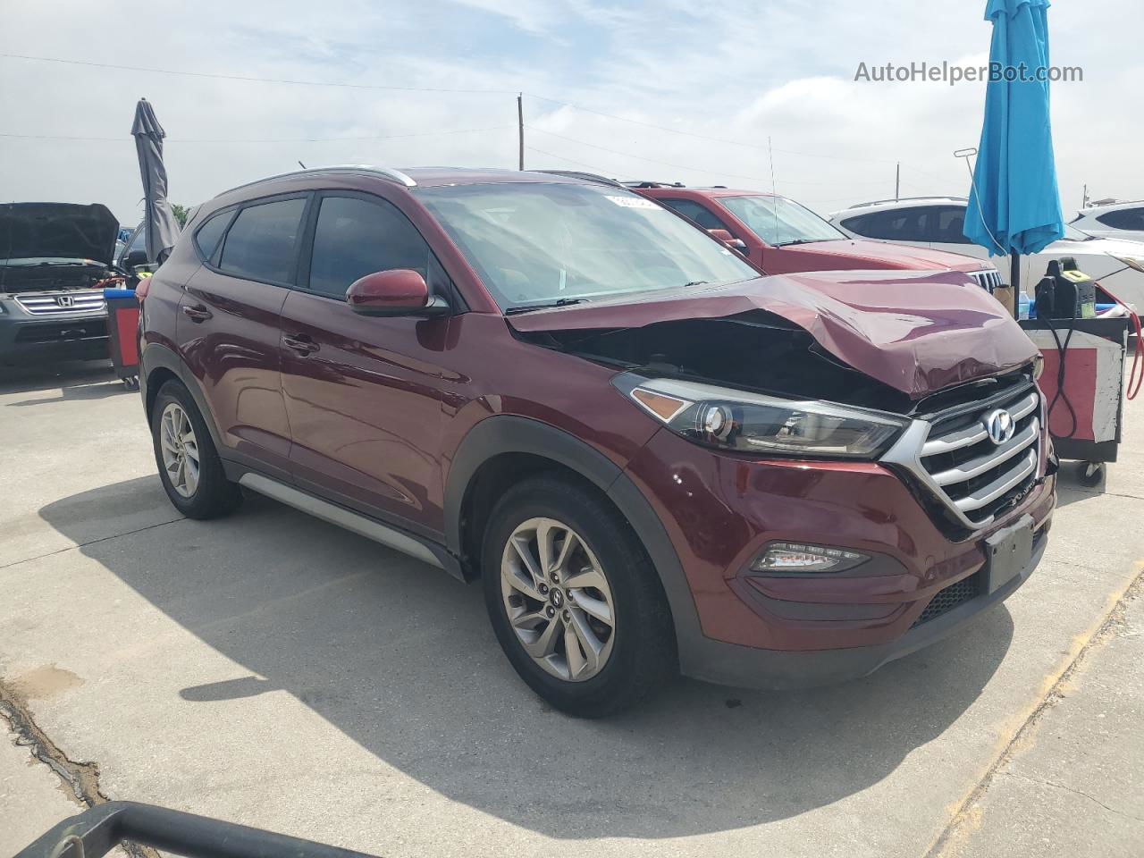 2017 Hyundai Tucson Limited Burgundy vin: KM8J33A45HU487517