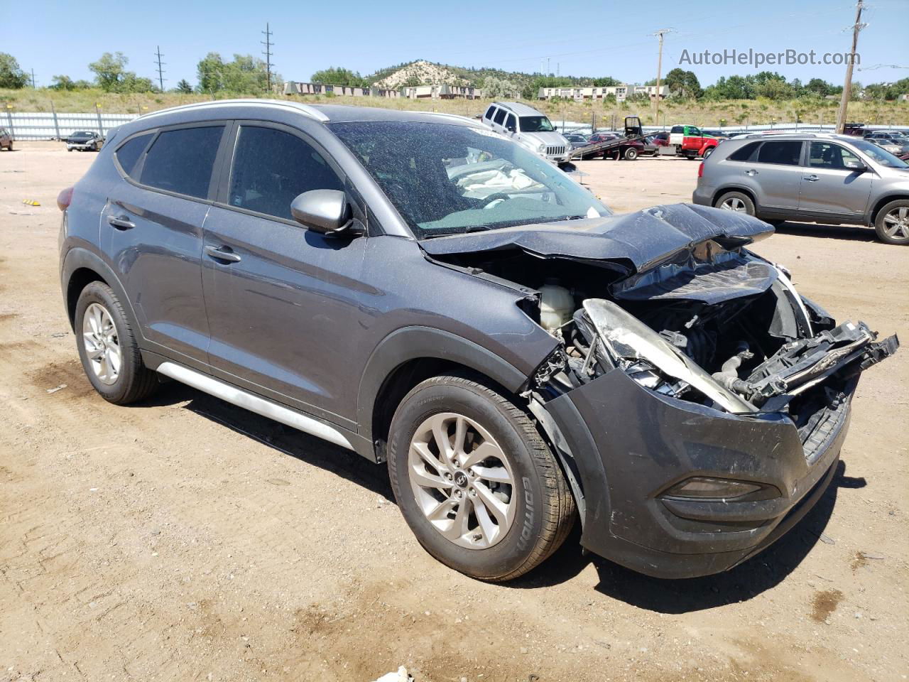 2017 Hyundai Tucson Limited Серый vin: KM8J33A46HU401499