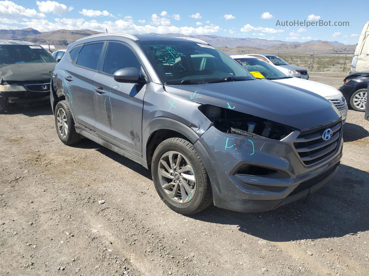 2016 Hyundai Tucson Limited Gray vin: KM8J33A47GU178131