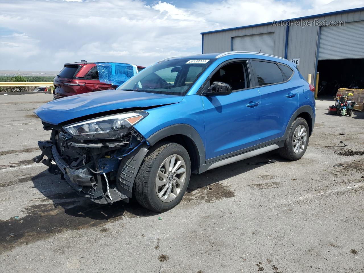 2017 Hyundai Tucson Limited Синий vin: KM8J33A47HU407912