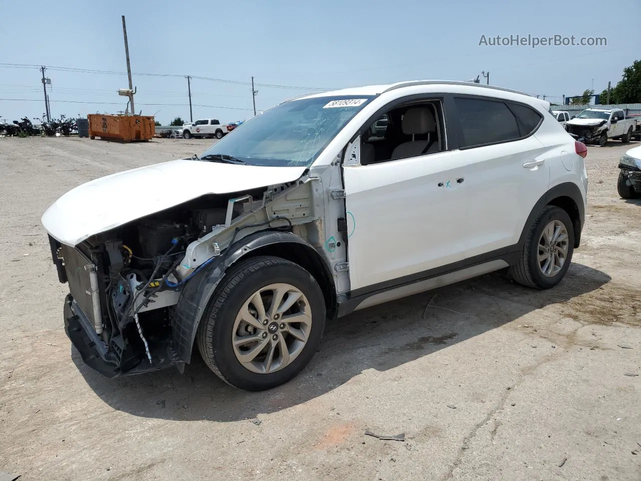 2017 Hyundai Tucson Limited White vin: KM8J33A47HU495005