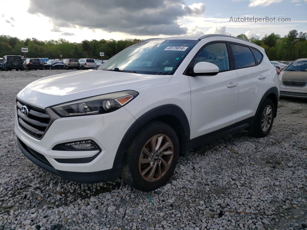 2016 Hyundai Tucson Limited White vin: KM8J33A49GU183105