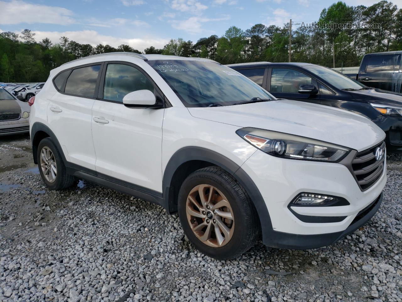 2016 Hyundai Tucson Limited White vin: KM8J33A49GU183105