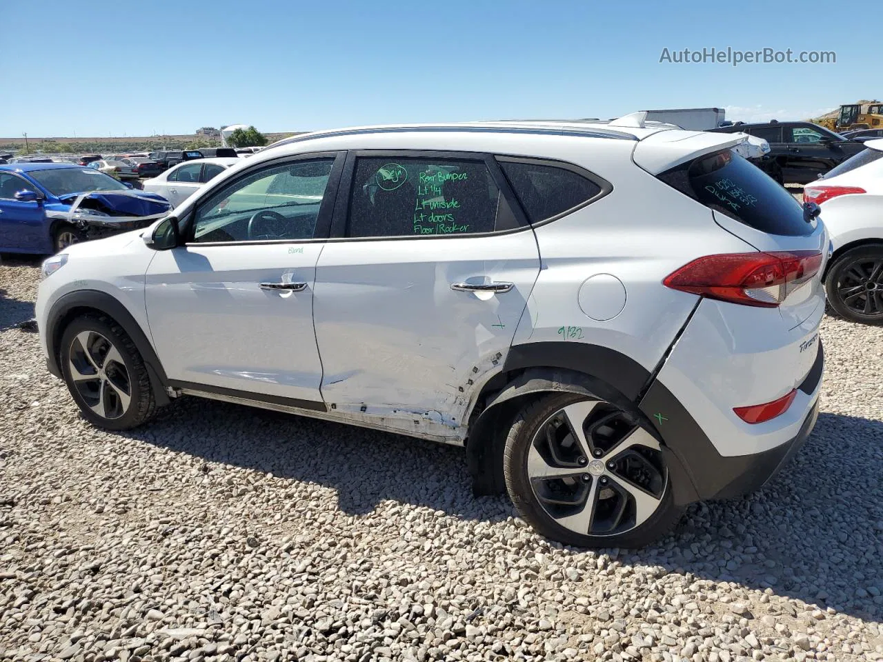 2016 Hyundai Tucson Limited White vin: KM8J3CA20GU077012