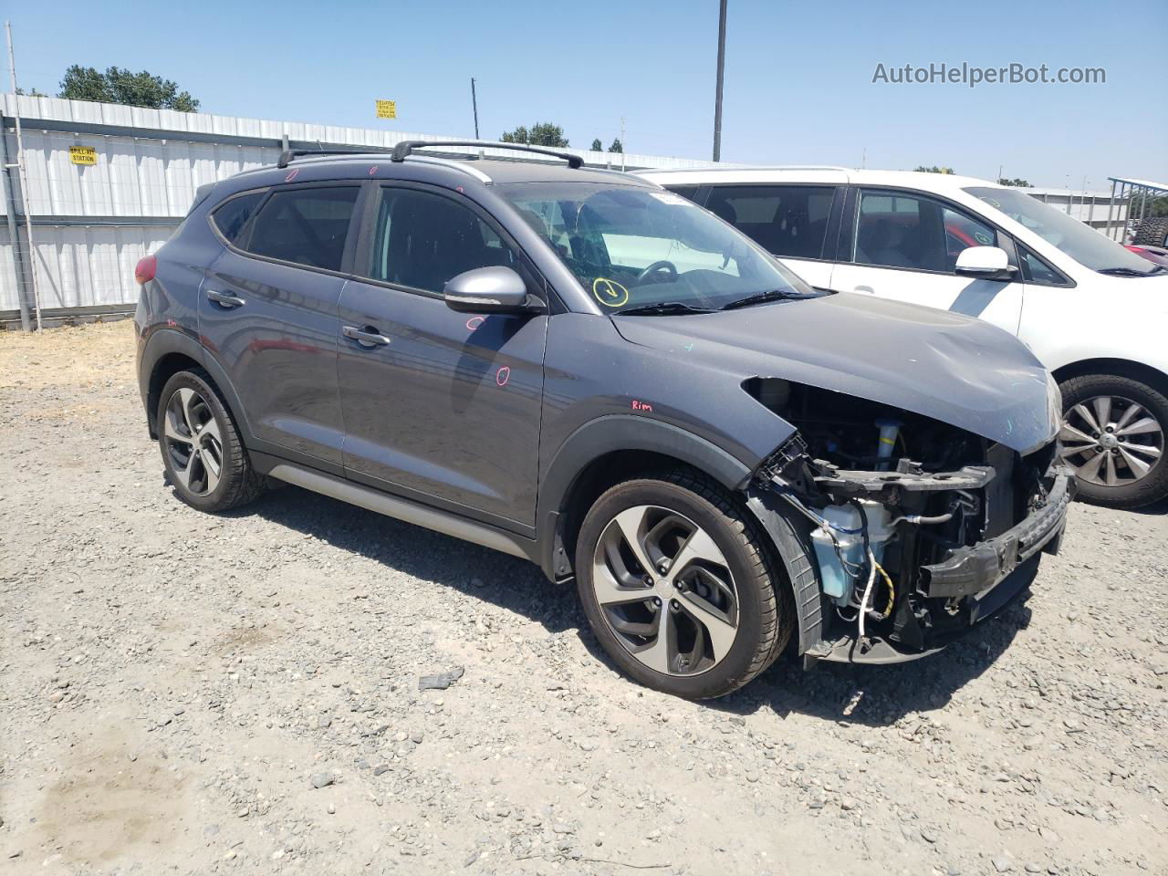 2017 Hyundai Tucson Limited Gray vin: KM8J3CA21HU266236