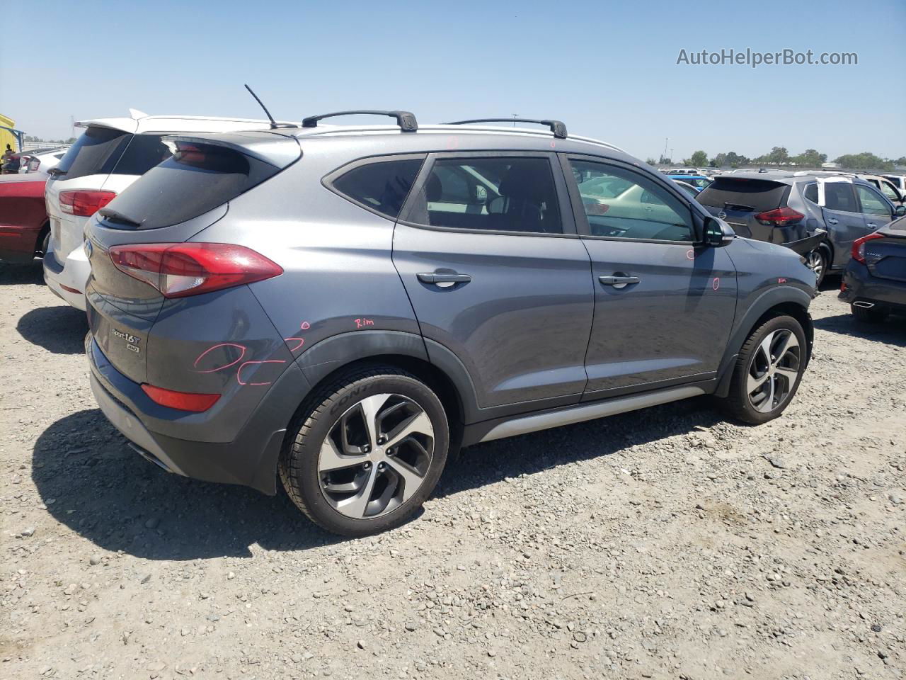 2017 Hyundai Tucson Limited Gray vin: KM8J3CA21HU266236