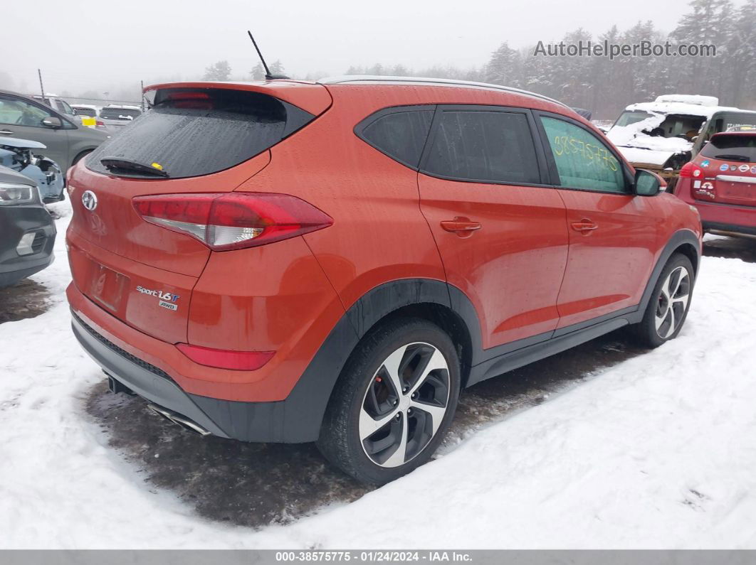 2016 Hyundai Tucson Sport Orange vin: KM8J3CA22GU185387