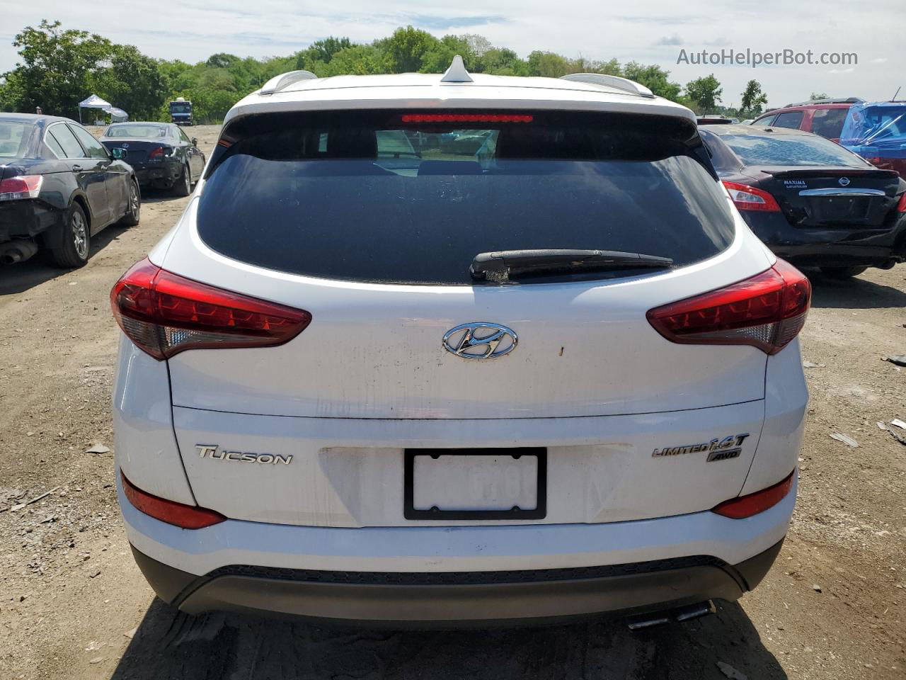 2016 Hyundai Tucson Limited White vin: KM8J3CA23GU055487