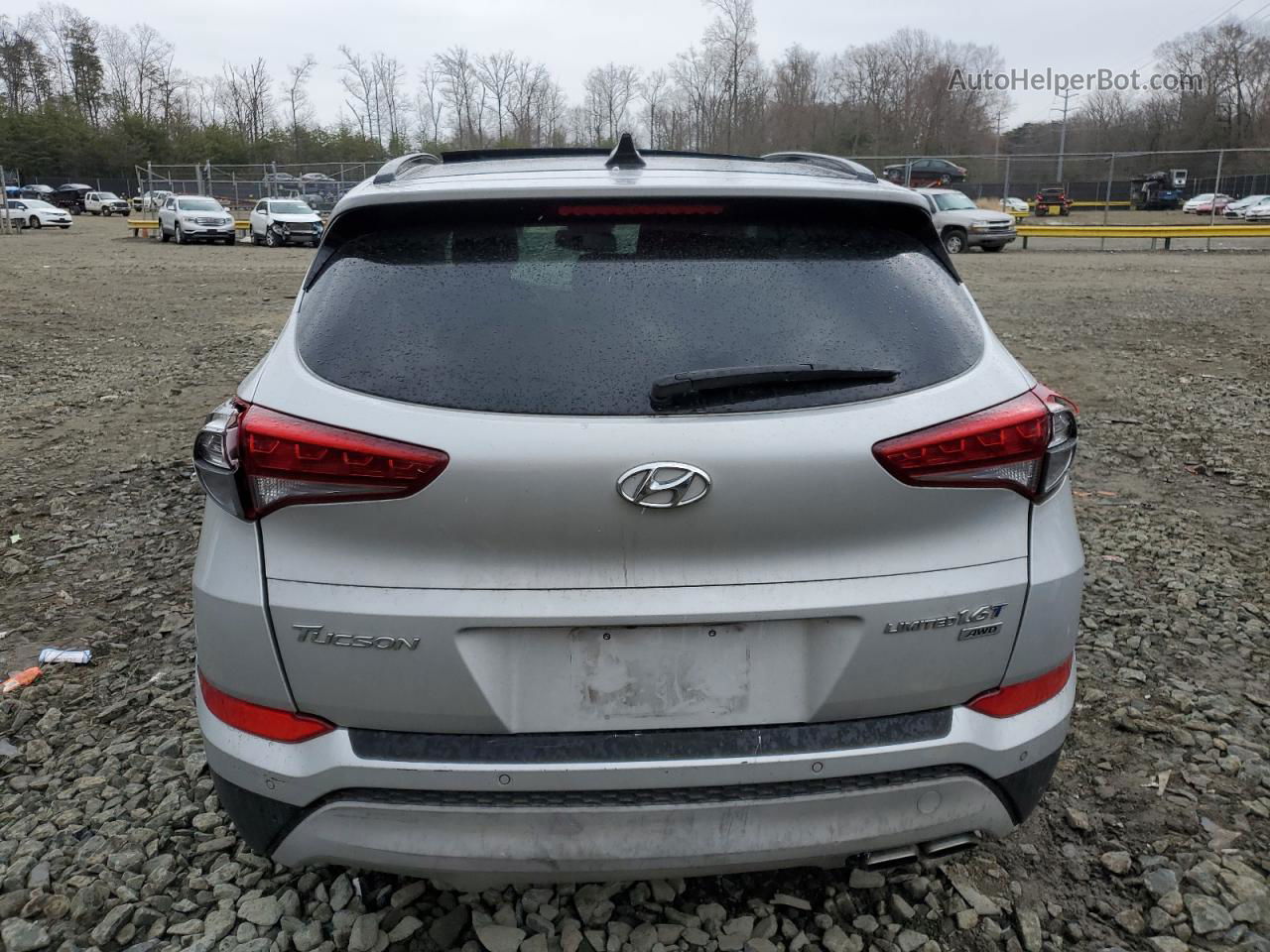 2017 Hyundai Tucson Limited Серебряный vin: KM8J3CA23HU288352