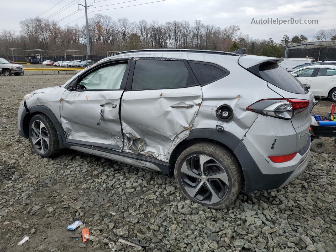 2017 Hyundai Tucson Limited Серебряный vin: KM8J3CA23HU288352