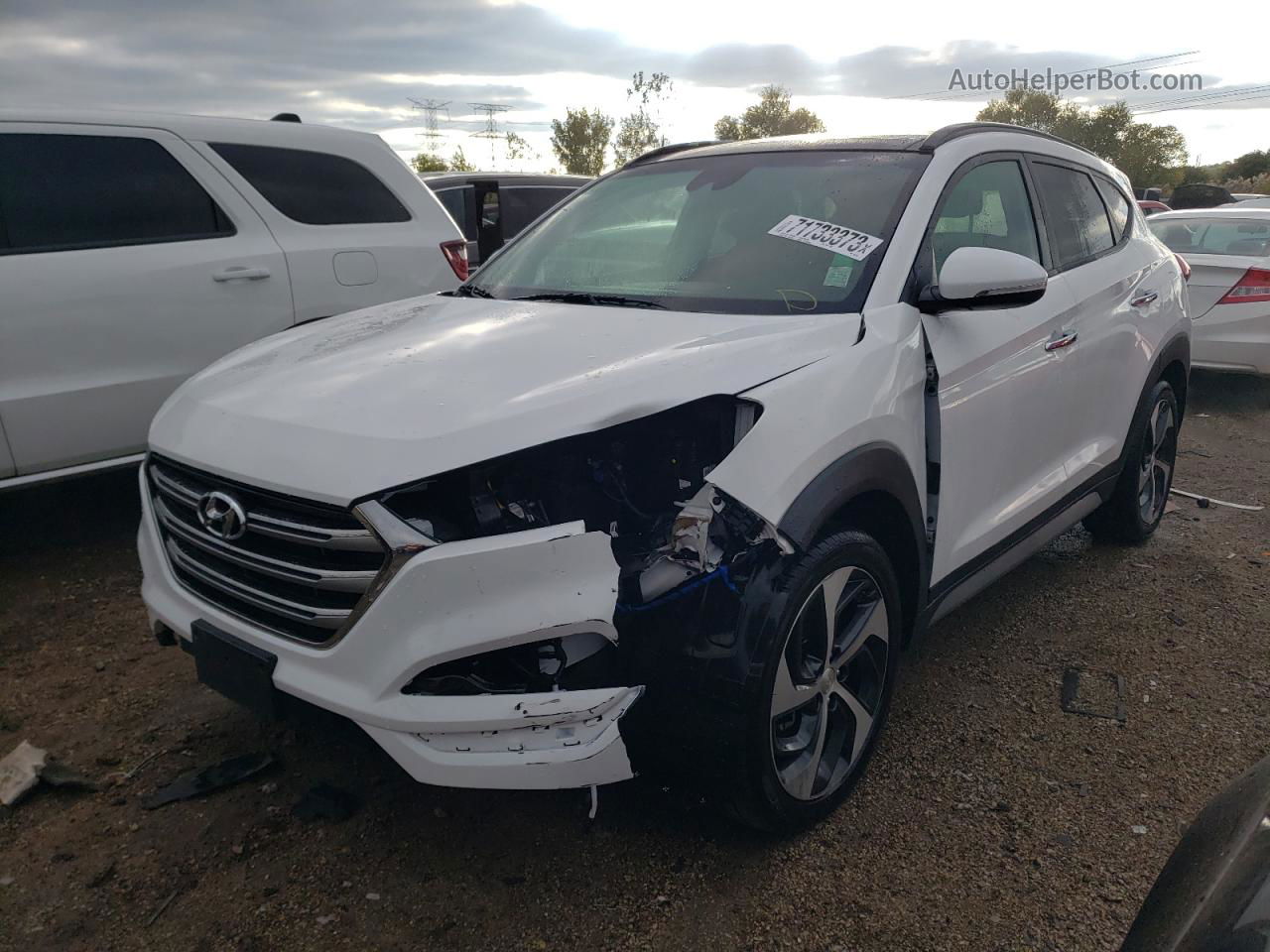 2017 Hyundai Tucson Limited White vin: KM8J3CA23HU587145