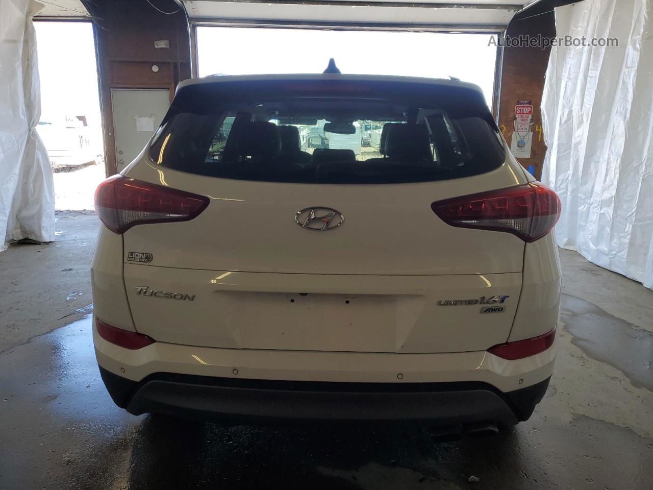 2016 Hyundai Tucson Limited White vin: KM8J3CA24GU060083