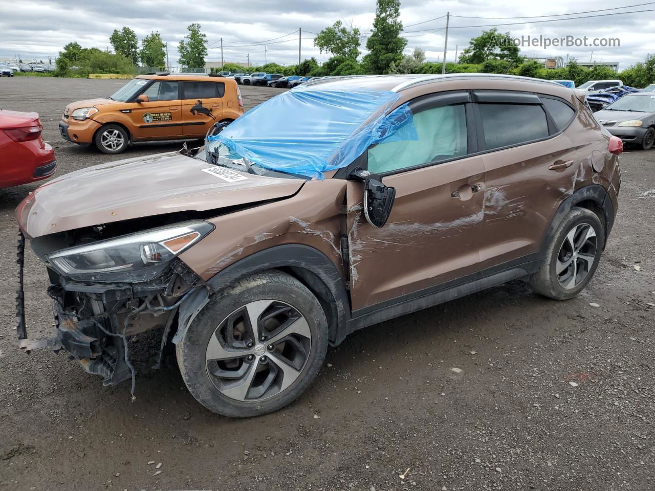 2016 Hyundai Tucson Limited Brown vin: KM8J3CA24GU080298