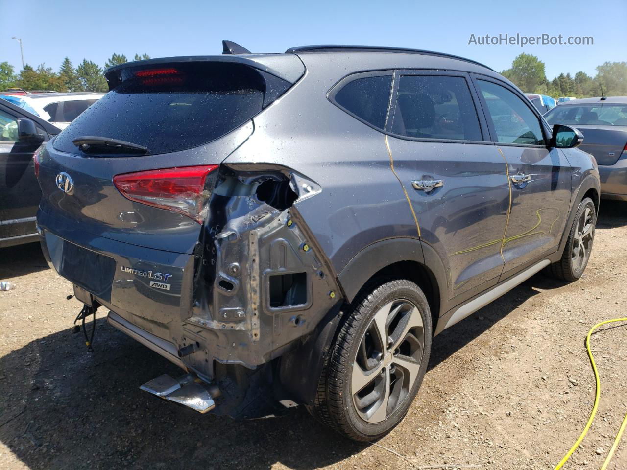 2017 Hyundai Tucson Limited Gray vin: KM8J3CA24HU522241