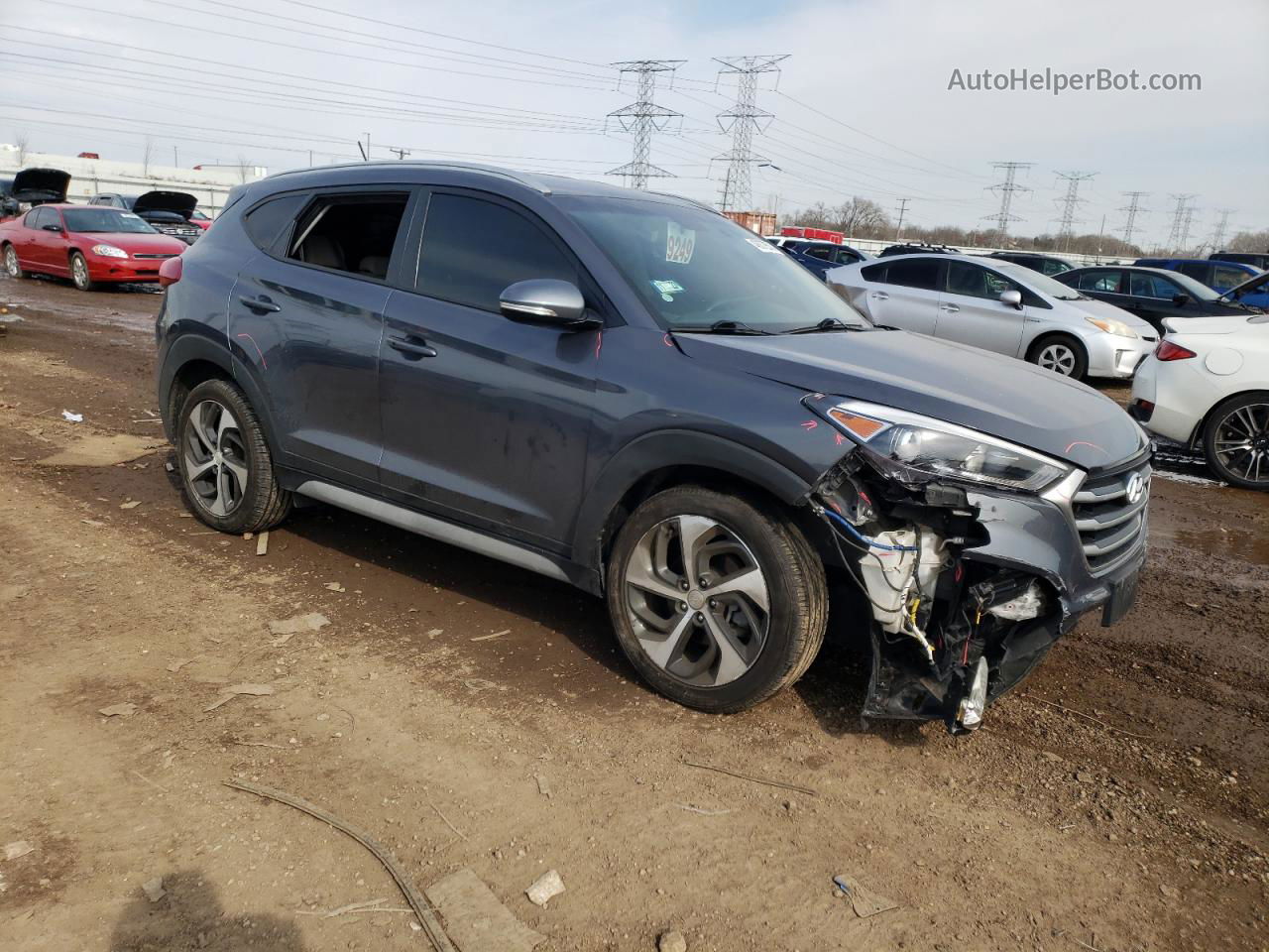 2017 Hyundai Tucson Limited Gray vin: KM8J3CA24HU531909